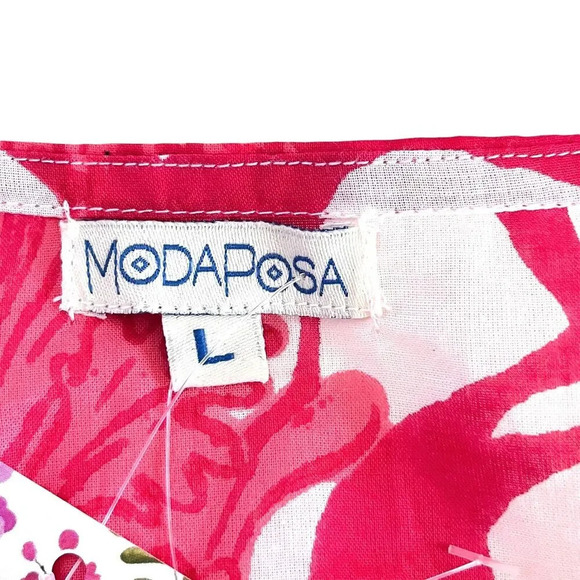 Modaposa Felice Pintuck Sleeveless Cotton Dress in Red Coral Size Large - Picture 9 of 12